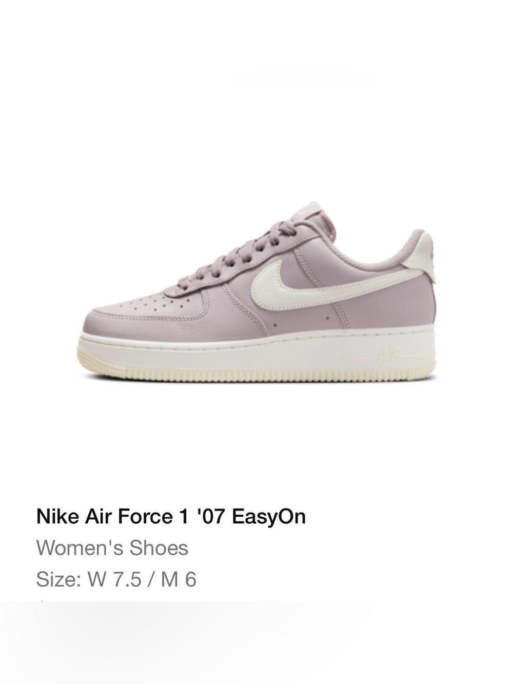 Nike Air Force 1 ‘07 Easy On purple platform sneakers 7.5